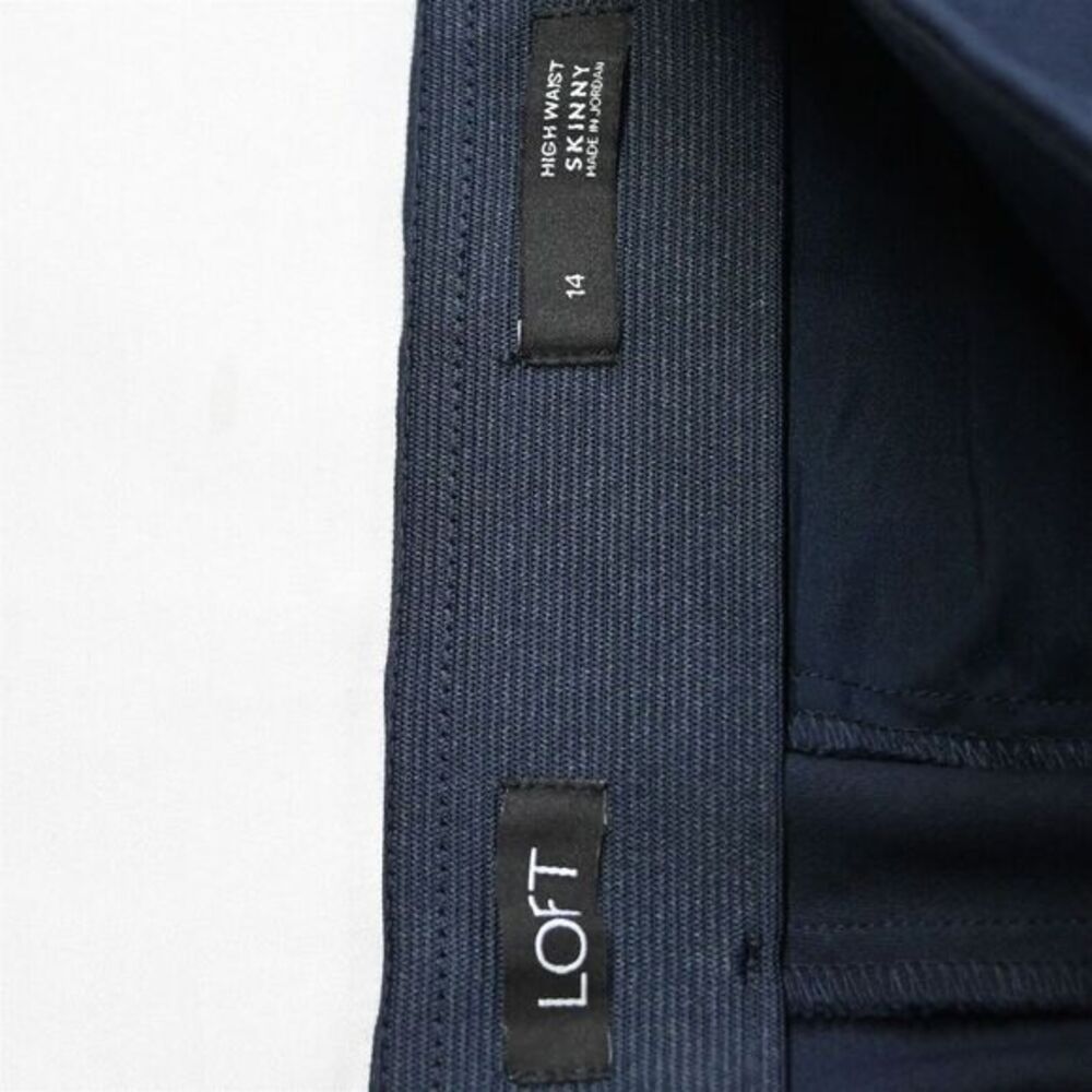 LOFT 14 Blue High‎ Waist Skinny Stretch WomensDress Pants - Picture 6 of 9